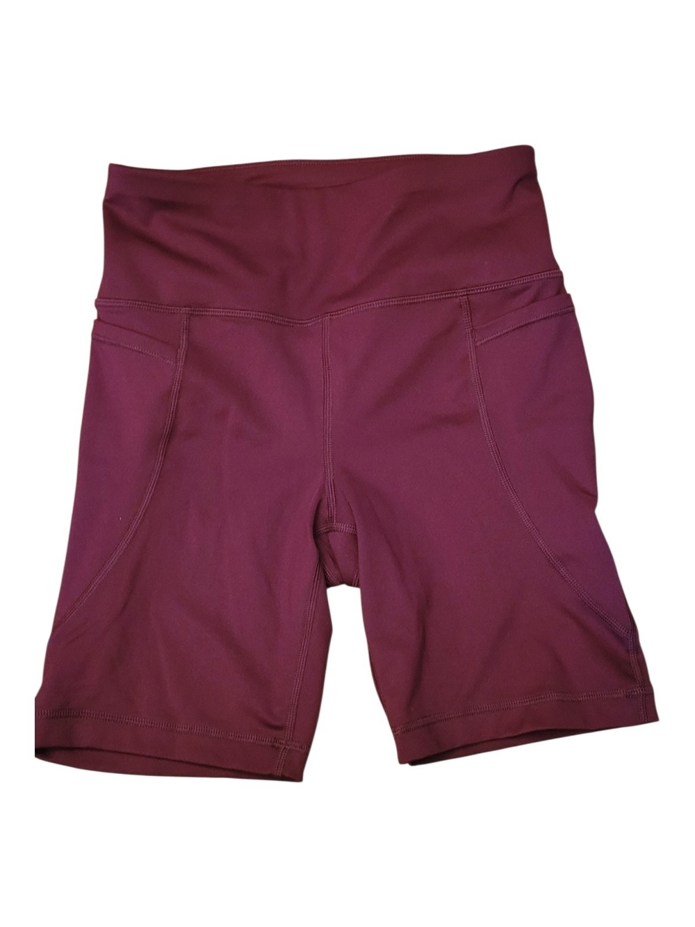Athletic Works Maroon High-Rise Bike Shorts